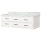 Lexora Home Castor 60" Double Bathroom Vanity in White with 2 cm White Carrara Marble Top and Rectangular Sinks, , large