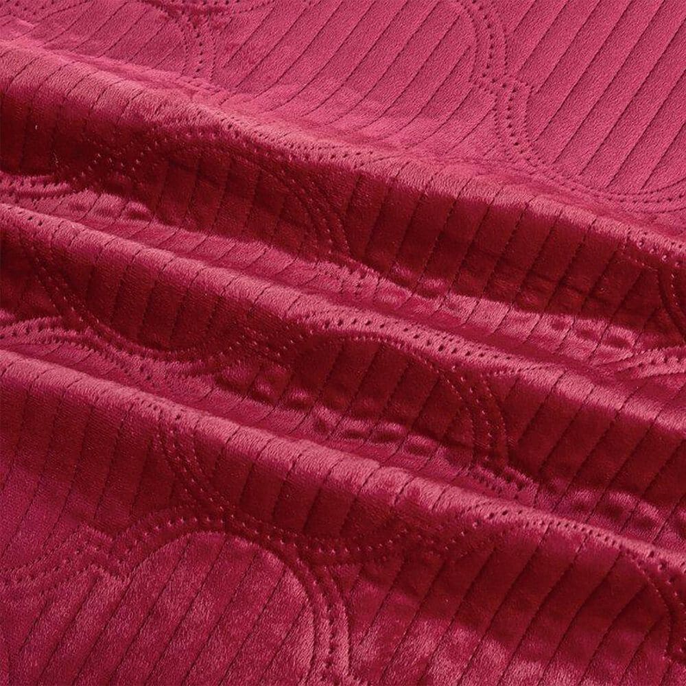 Duke Imports Virah Bella Micromink 3-Piece King Quilt Set in Burgundy Tetra, , large