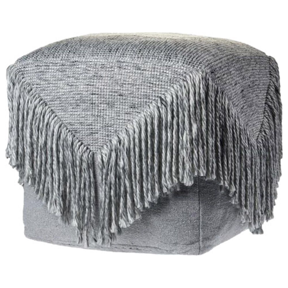 L.R. RESOURCES Decorative Pouf in Gray, , large