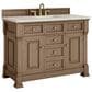 James Martin Vanities Brookfield 48" Single Bathroom Vanity in Pecan with 3 cm Victorian Silver Quartz Top and Rectangular Sink, , large