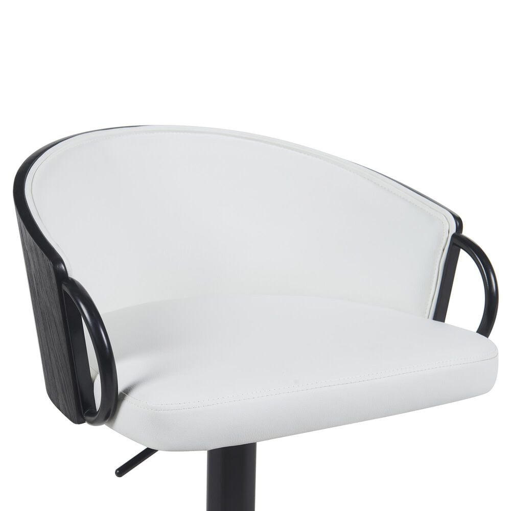 Armen Living Montego Adjustable Swivel Bar Height Stool in Black, , large