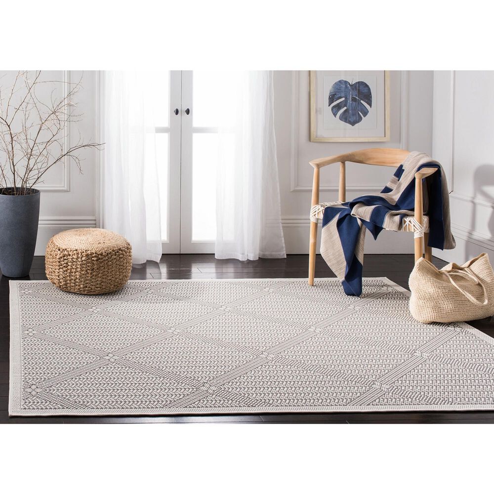 Safavieh Bermuda 6&#39;7&quot; x 9&#39;2&quot; Cream and Grey Indoor/Outdoor Area Performance Rug, , large