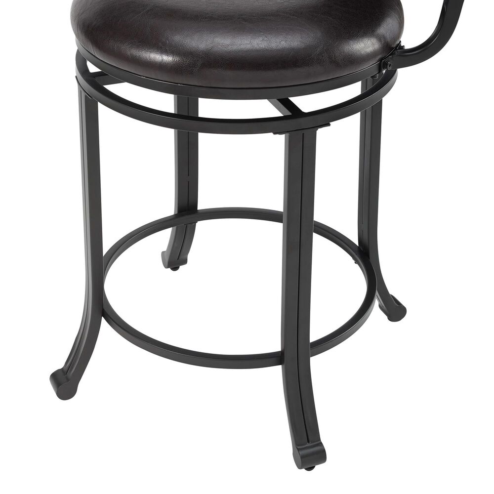 Linon Home Decor Franklin Swivel Counter Stool in Matte Black, , large