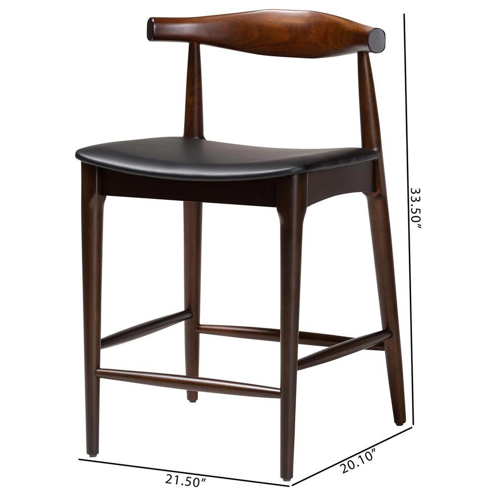 Baxton Studio Eira Counter Stool in Walnut (Set of 2), , large