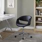 LumiSource Curvo Swivel Task Chair with Black Faux Leather Cushion in Chrome, , large