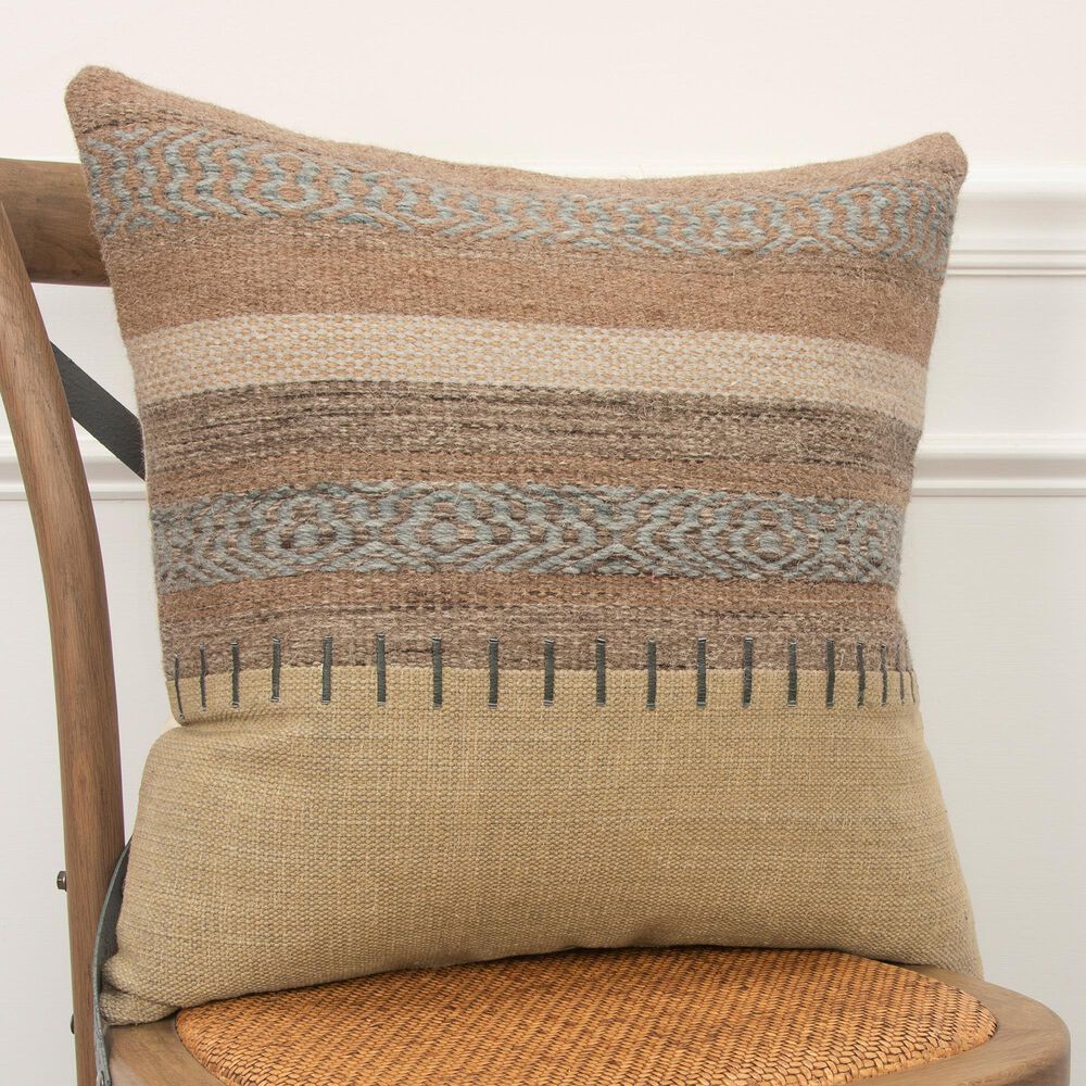 Rizzy Home Stripe 20" Down Filled Pillow in Natural, , large