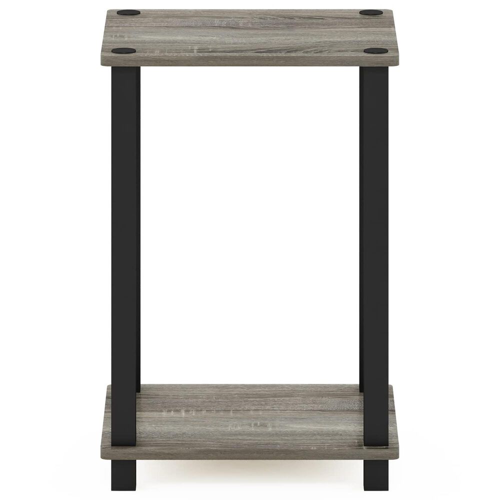 HOMLUX Simplistic 1-Tier End Table in French Oak Grey and Black, , large