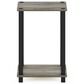 HOMLUX Simplistic 1-Tier End Table in French Oak Grey and Black, , large