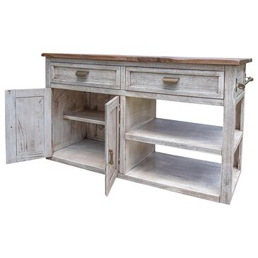 Fallridge Sahara Kitchen Island in Rustic Gray and Caramel, , large