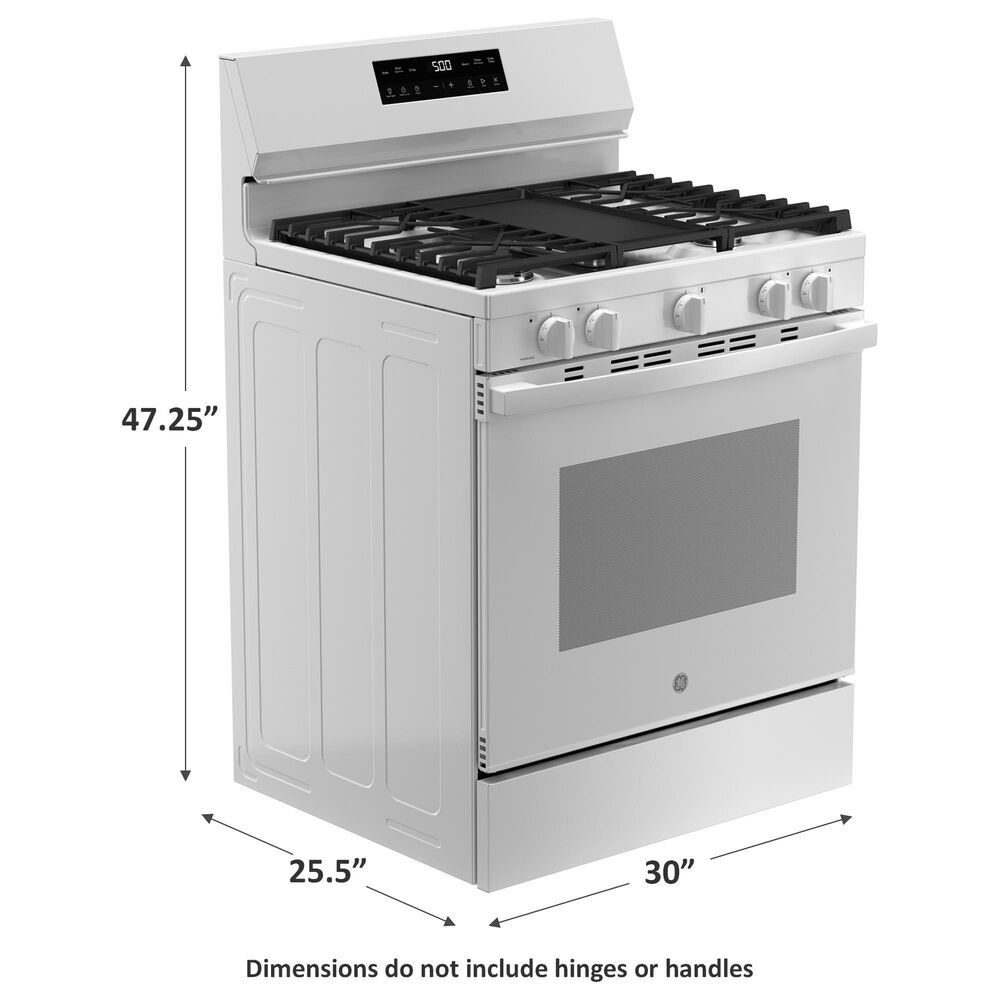 GE Appliances 30&quot; Freestanding Gas Range with 5 Burners in White, , large
