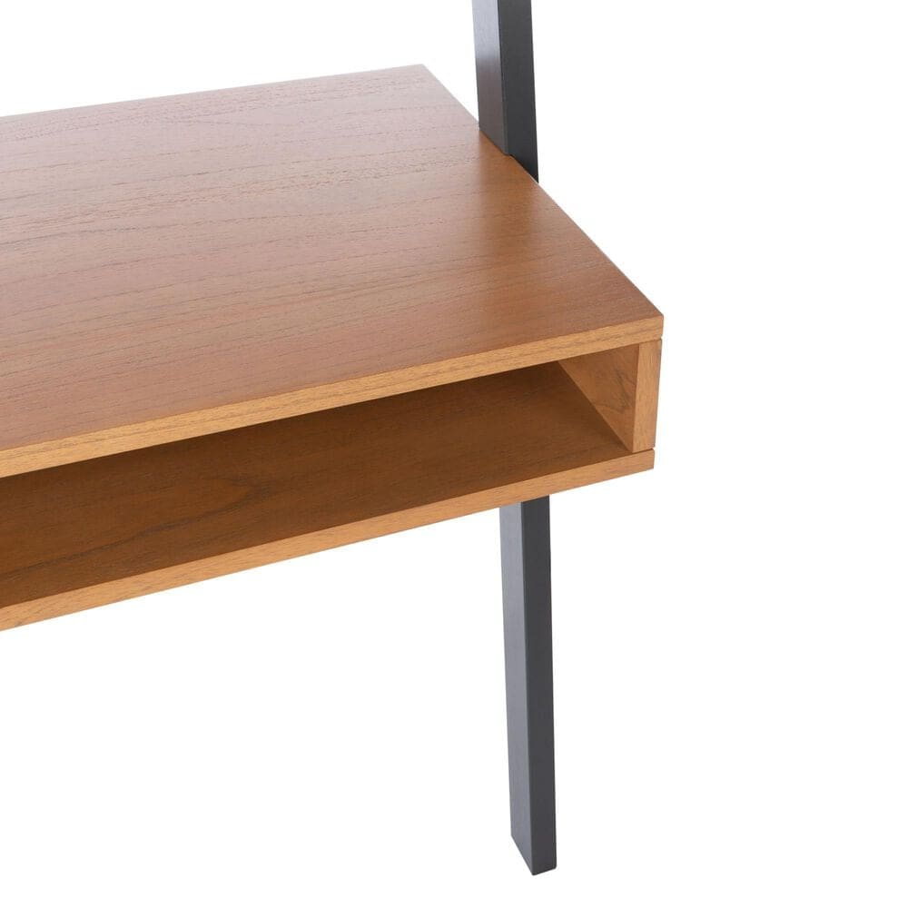 Safavieh Kamy 2-Shelf Leaning Desk in Natural/Charcoal, , large