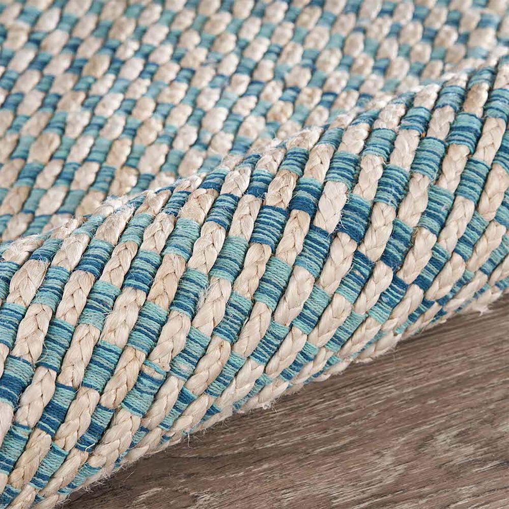 L&amp;R Resources Bleached Naturals 81436 7&#39;9&quot; x 9&#39;9&quot; Bleach, Blue and Ivory Area Rug, , large