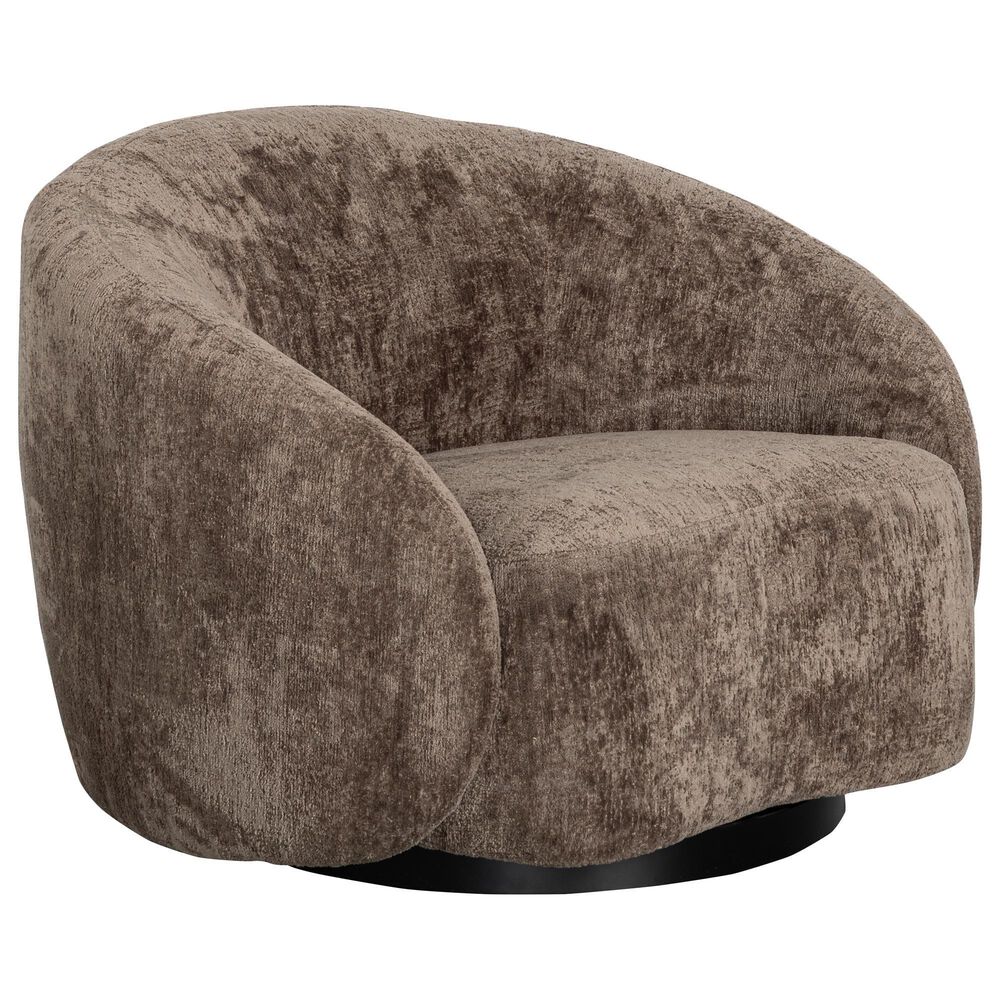 Eichholtz Amore Swivel Chair in Avelin Brown, , large
