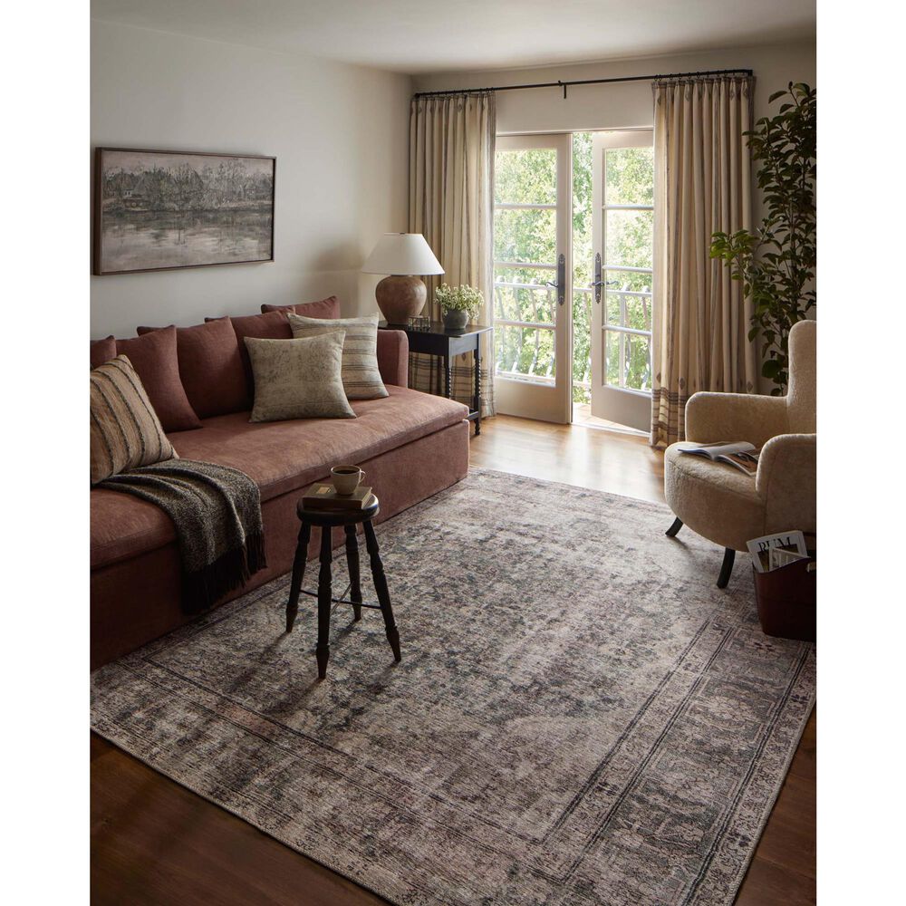 Amber Lewis x Loloi Georgie 3&#39;9&quot; x 5&#39;6&quot; Lagoon and Beige Area Rug, , large