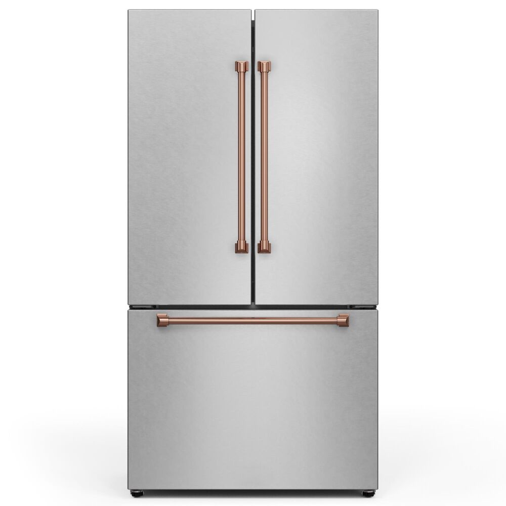 THOR KITCHEN Gordon Ramsay 20.3 Cu. Ft. Counter Depth French Door Refrigerator with Rose Gold Handle Kit in Stainless Steel, , large