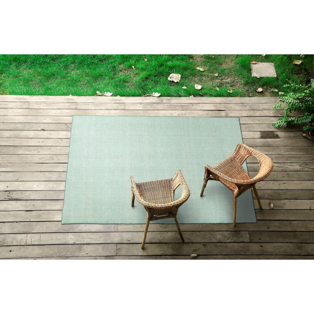 Kaleen Rugs Ziggy ZIG01-79 9&#39; x 12&#39; Light Blue and White Indoor/Outdoor Area Rug, , large