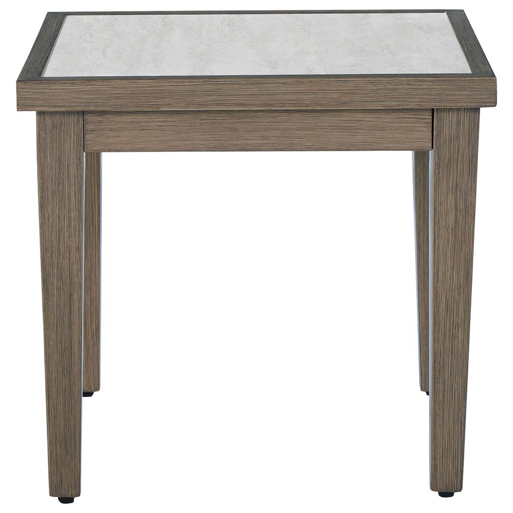 Ashley Rainier Ranch Patio Square End Table in Brown and Beige, , large