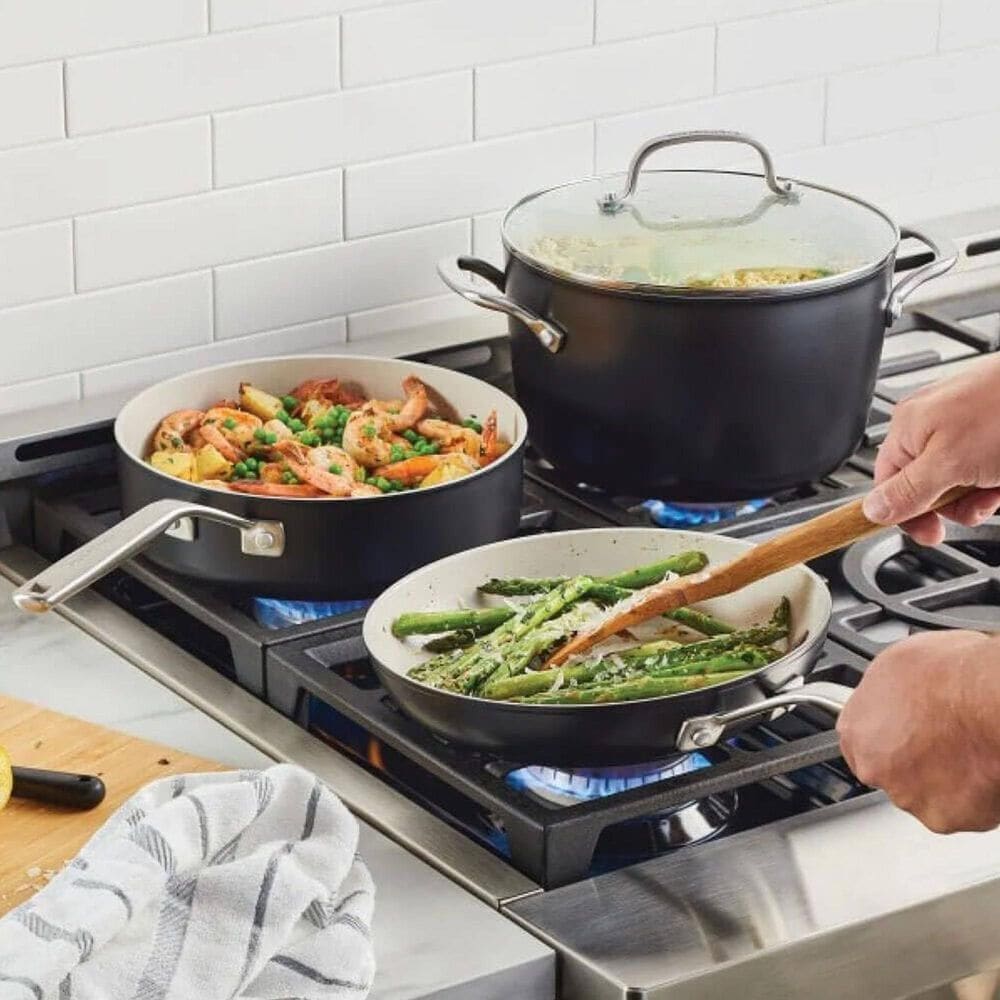 KitchenAid 10-Piece Hard Anodized Ceramic Nonstick Cookware Set in Matte Black, , large