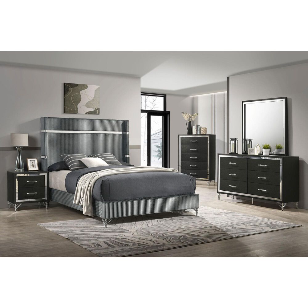 Coaster Lucia 5-Drawer Chest in Black and Chrome, , large
