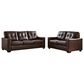 Ashley Santorine Stationary Sofa and Loveseat Set in Dark Brown, , large