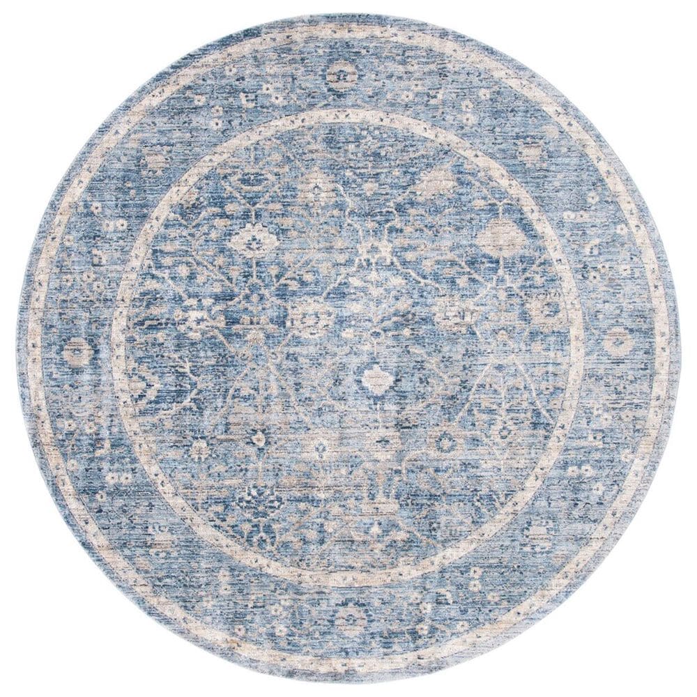 Safavieh Dream DRM402J 6"7" Round Grey and Turquoise Area Rug, , large