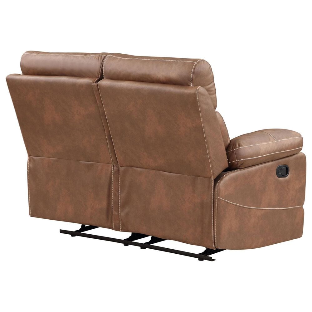Steve Silver Rudger Manual Reclining Loveseat in Chestnut Brown, , large