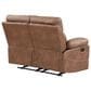 Steve Silver Rudger Manual Reclining Loveseat in Chestnut Brown, , large