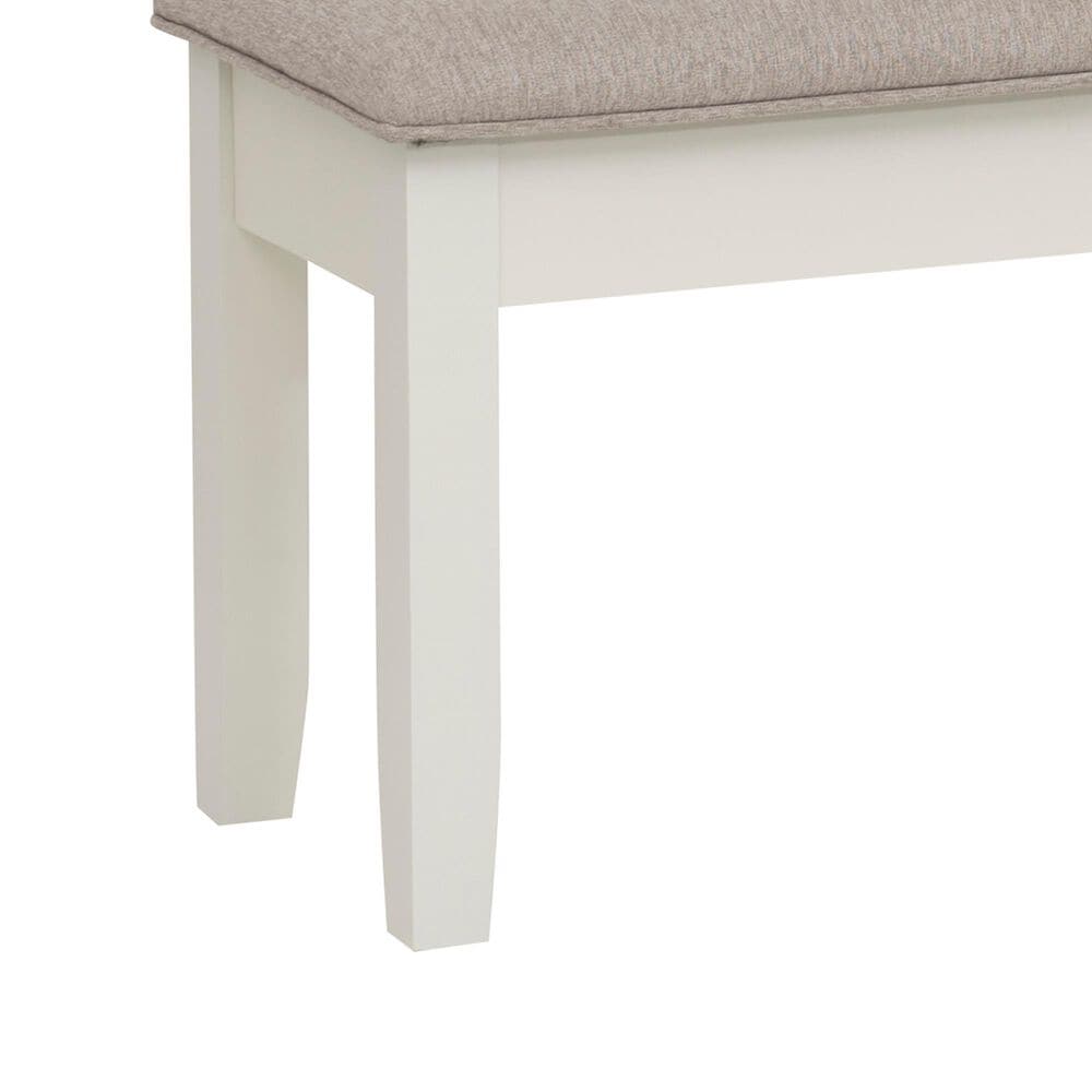 Linon Home Decor Jane Storage Bench with Light Grey Cushion in Vanilla White, , large