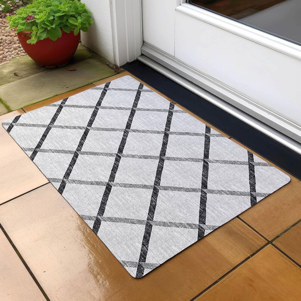 Dalyn Rug Company York 1&#39;8&quot; x 2&#39;6&quot; Gray Indoor/Outdoor Area Rug, , large