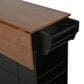 HOMLUX 54" Mobile Kitchen Island with Glass Door Storage in Walnut and Black, , large