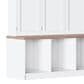 HOMLUX 4-Hook Hall Tree with 8-Door in White and Walnut, , large