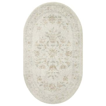 Rifle Paper Co. x Loloi Courtyard 2"3" x 3"9" Oval Lily Yellow and Multicolor Area Rug, , large