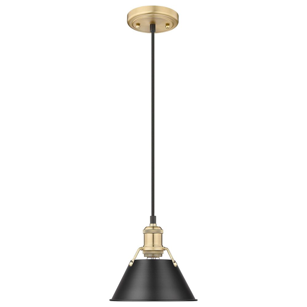 Golden Lighting Orwell 1-Light Small Pendant with Matte Black Shade in Brushed Champagne Bronze, , large