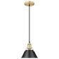 Golden Lighting Orwell 1-Light Small Pendant with Matte Black Shade in Brushed Champagne Bronze, , large