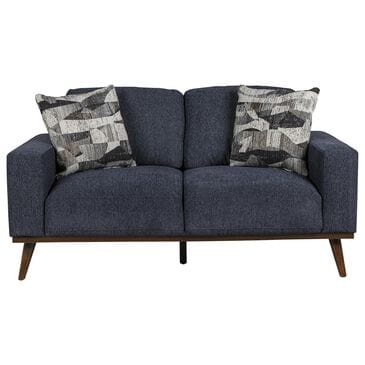 Golden Wave Furniture Heath Stationary Loveseat in Navy, , large