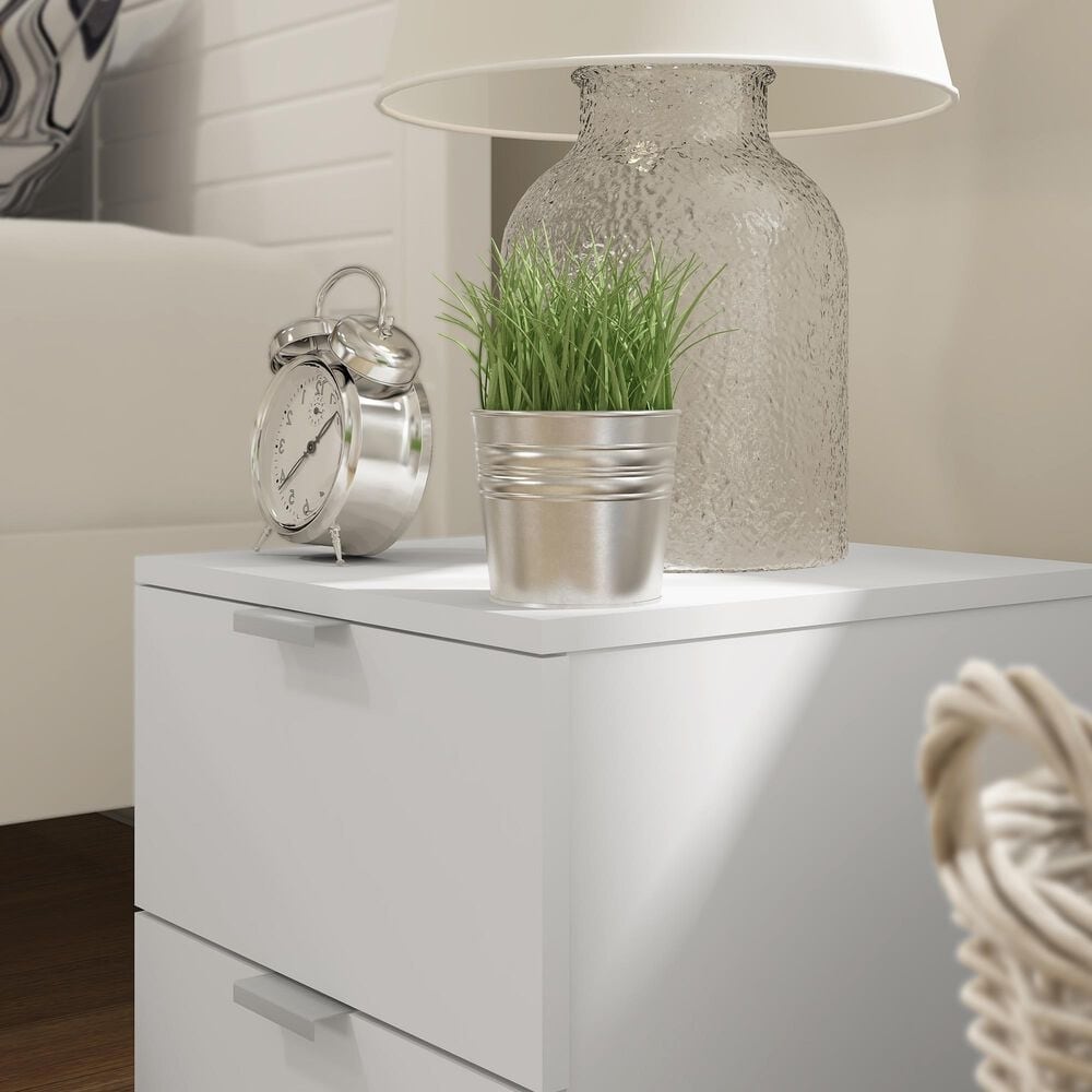 The Monday Company Delma 2-Drawer Nightstand in Matte White &#40;Set of 2&#41;, , large