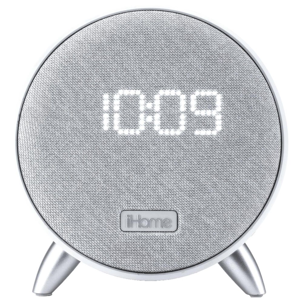 iHome Bluetooth Alarm Clock with Dual USB Charging and Ambient Light in White, , large