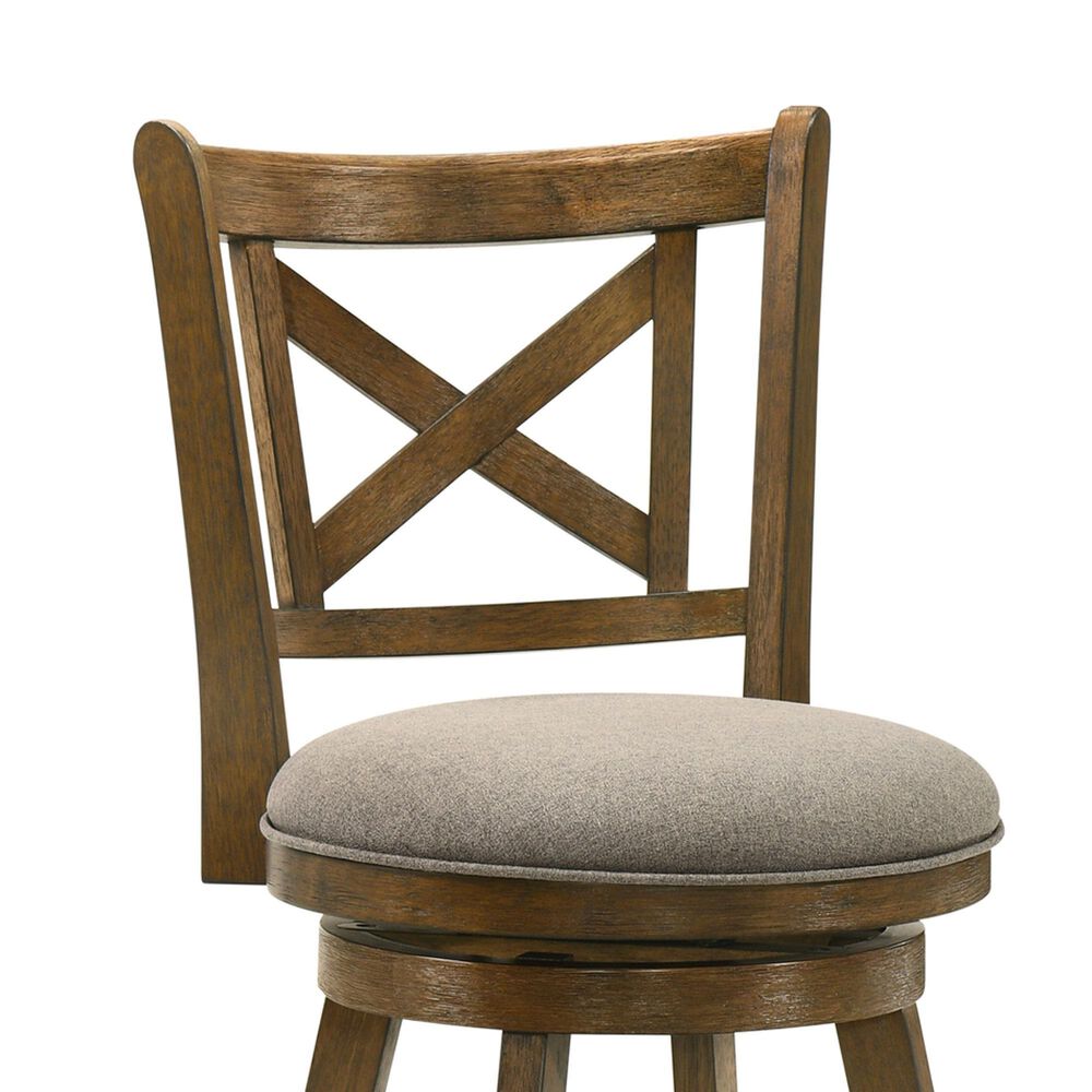 Armen Living Kodi Swivel Counter Height Stool with Static Gray in Sepia Brown, , large