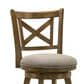 Armen Living Kodi Swivel Counter Height Stool with Static Gray in Sepia Brown, , large