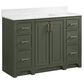 37B Lucerne 48" Single Bathroom Vanity in Deep Olive Green with Marble Top and Backsplash, , large