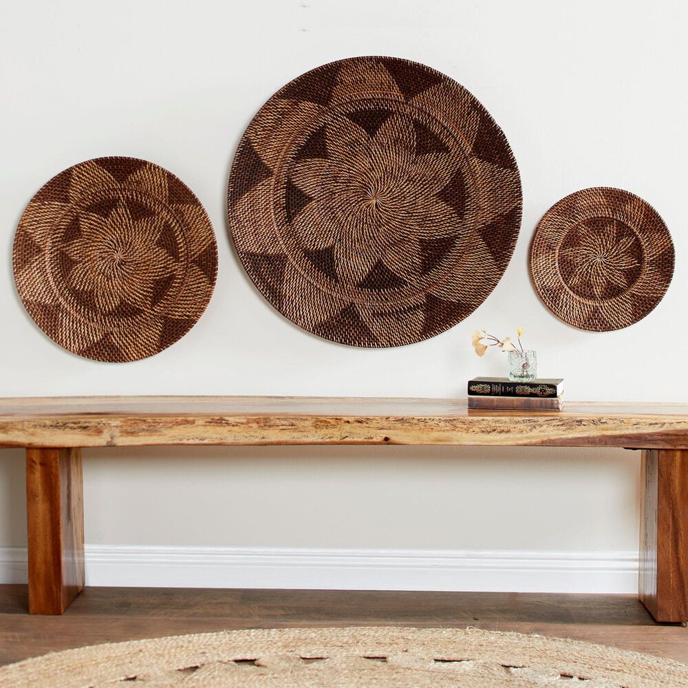 Maple and Jade 28&quot; x 28&quot; Round Wall Decor in Beige and Mocha &#40;Set of 3&#41;, , large