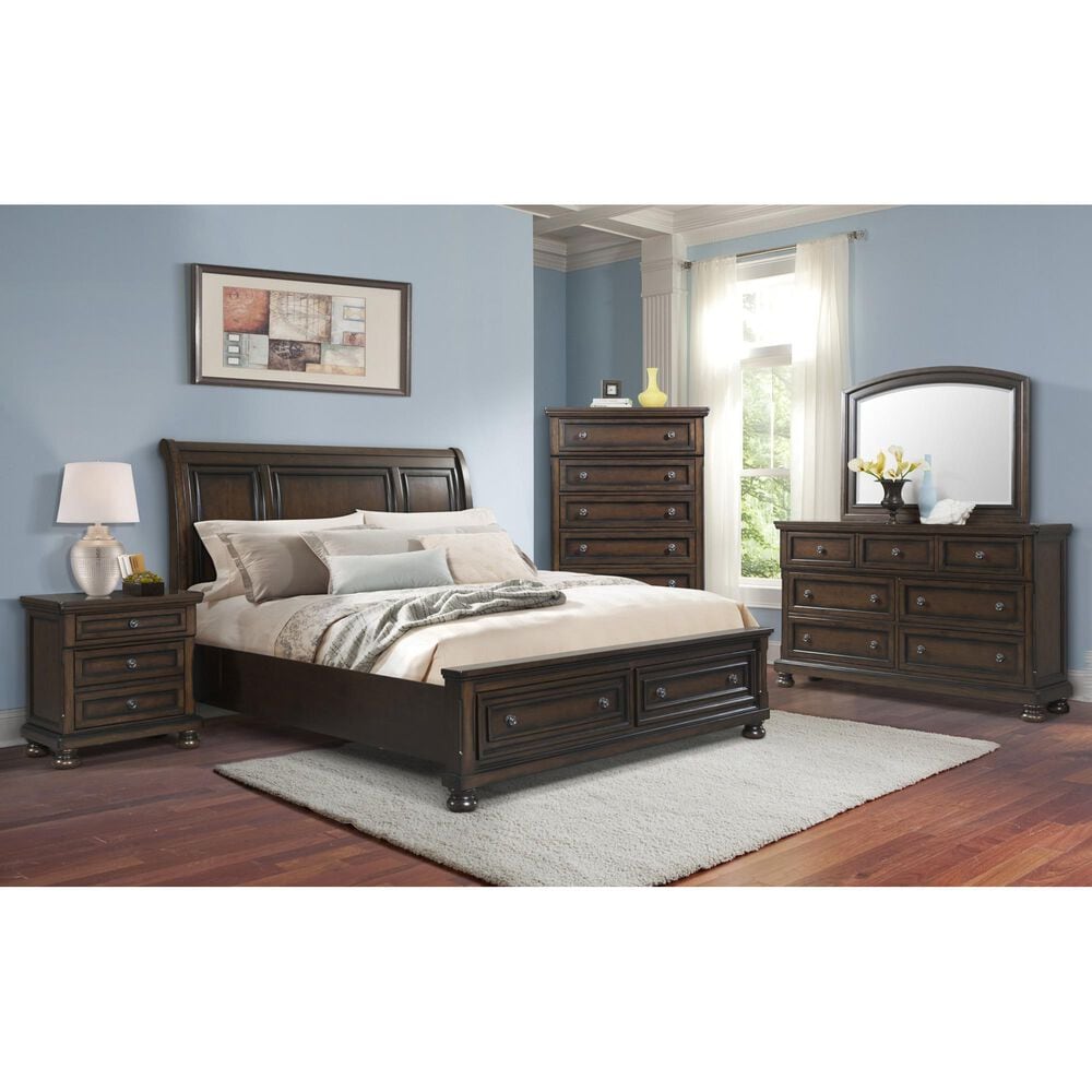 Mayberry Hill Kingston 5-Piece Queen Bedroom Set in Rich Walnut, , large