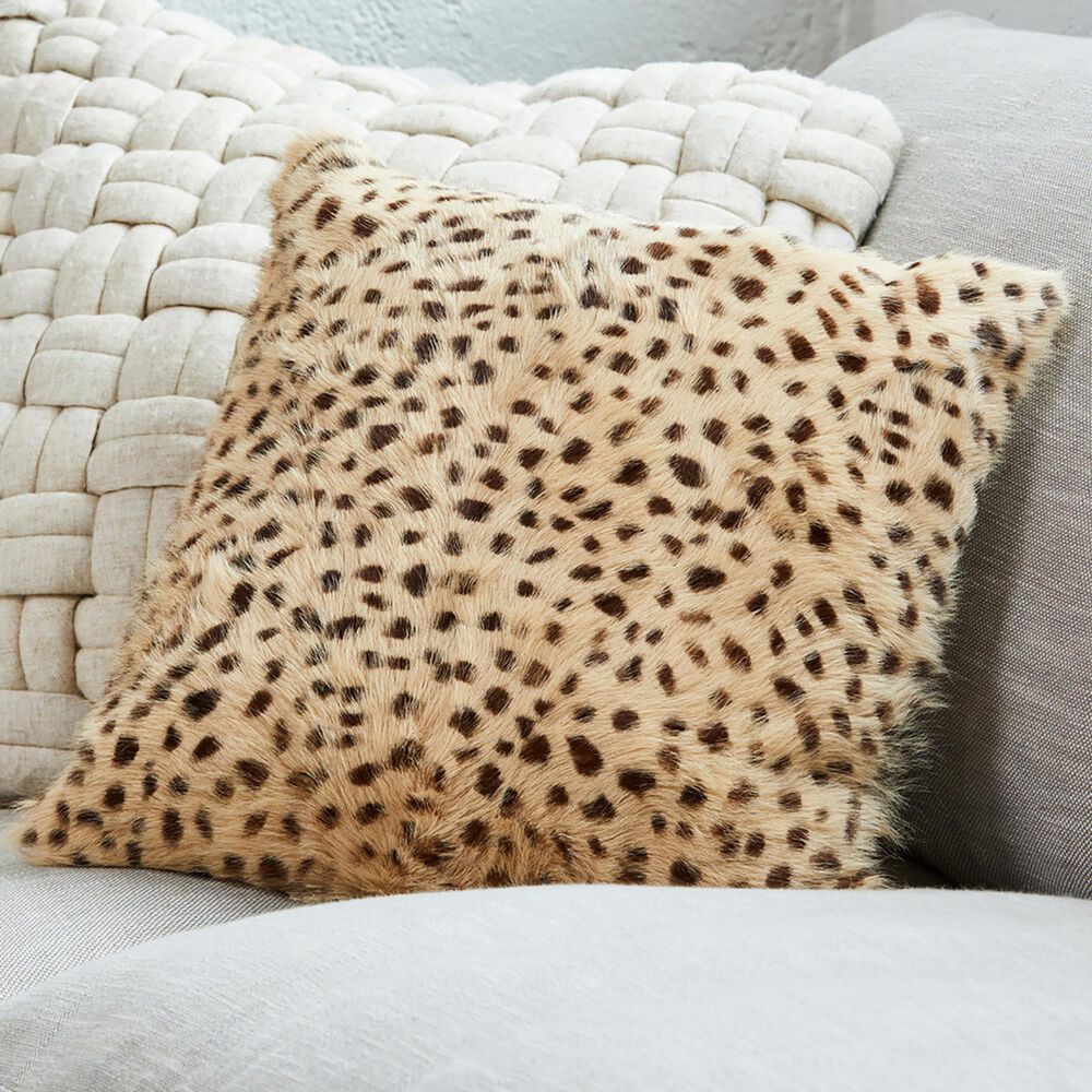 Moe's Home Collection Goat Fur Pillow in Brown, , large
