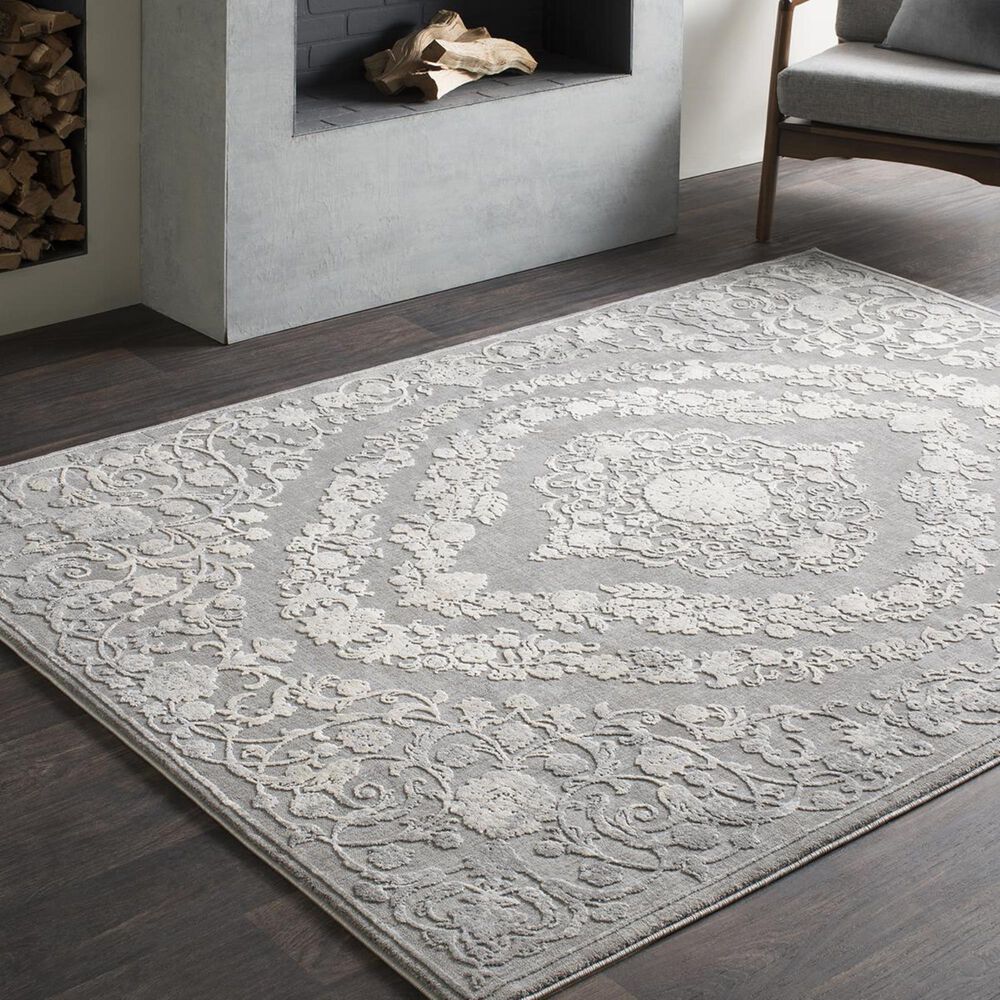 Surya Tibetan TBT-2301 7&#39;10&quot; x 10&#39;3&quot; Medium Gray and Charcoal Area Rug, , large