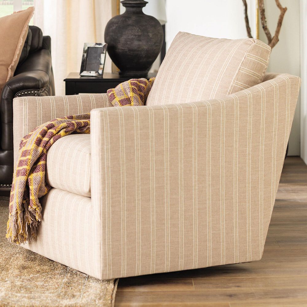 Huntington House Accent Chair in Gold, Brick, and Cream Stripe, , large
