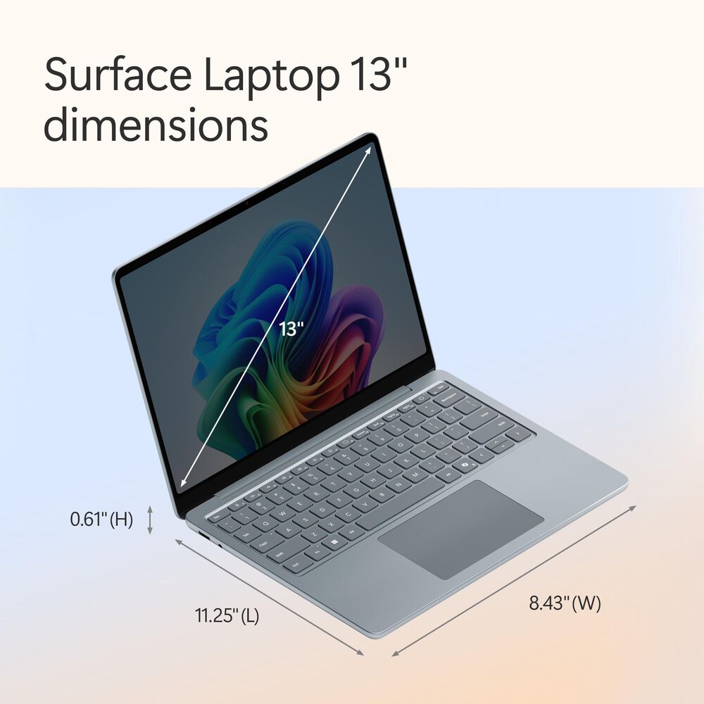 Microsoft Surface Copilot+ PC 13&quot; Touchscreen Laptop - Qualcomm Snapdragon X Plus - 16GB RAM - 512GB UFS - Windows 11 Home - Ocean - Device Only - &#40;Latest Model&#41;, , large