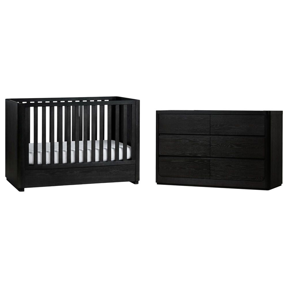 Eastern Shore Modena 2-Piece Classic Crib and Dresser Nursery Set in Midnight Blue, , large