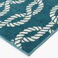 Central Oriental Terrace Tropic Sailors Knot 5" x 7"3" Turquoise and Snow Area Rug, , large