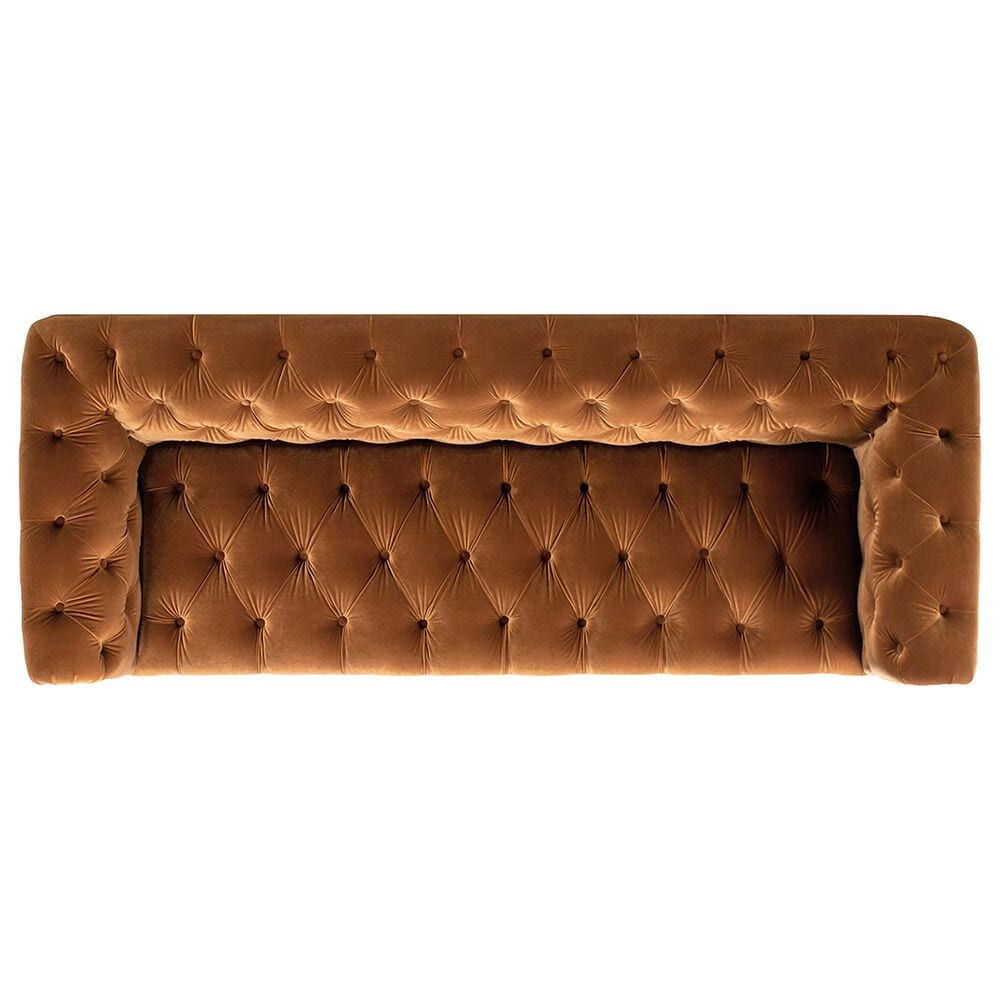 Jennifer Taylor Home Alto Stationary Sofa in Burnt Orange Velvet, , large