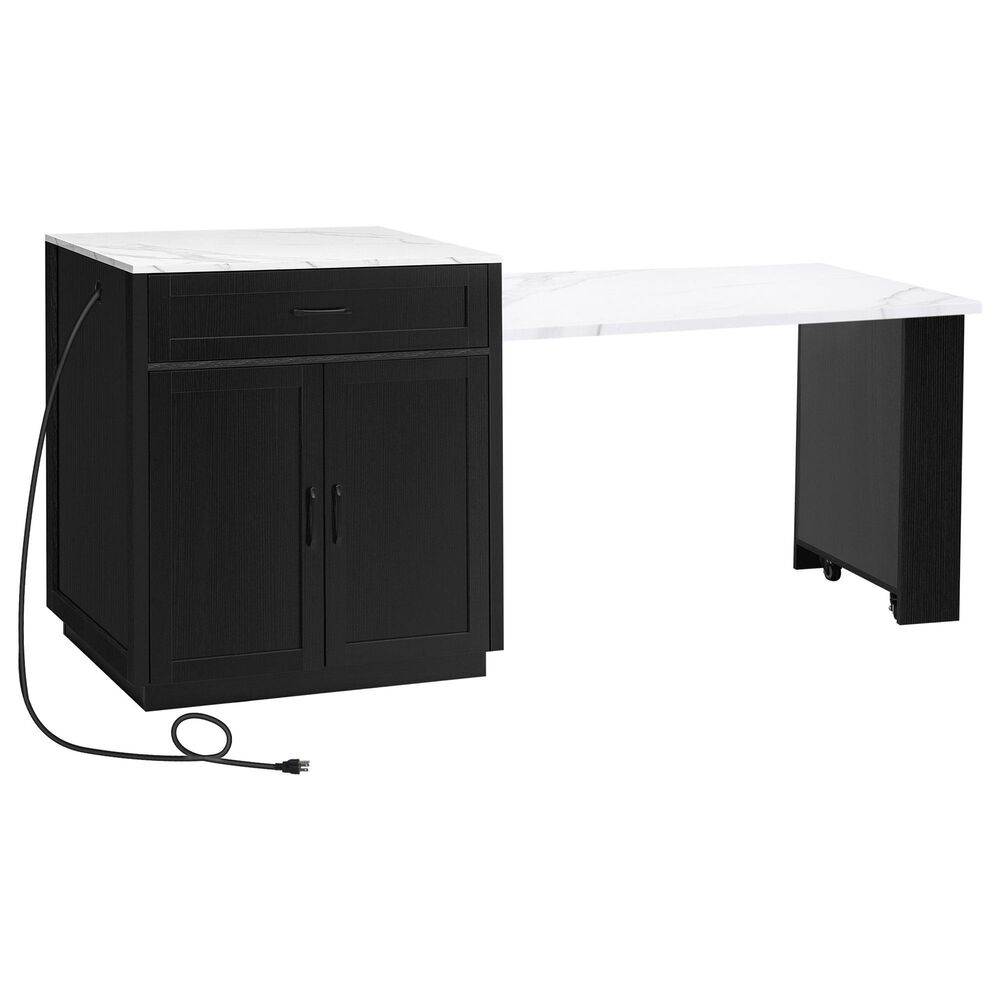 HOMLUX 83" Kitchen Island in Black, , large